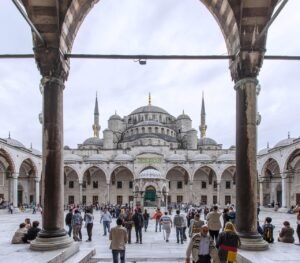 istanbul, people, temple, panorama, sky, architecture, church, dome, tourism, religion, nature, islam, mosque, turkey